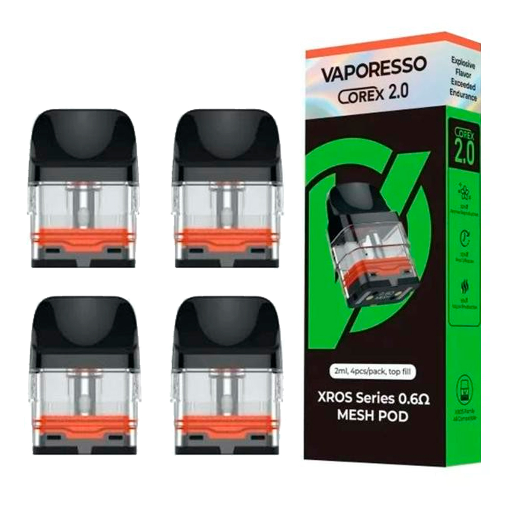 Vaporesso XROS Mesh Corex 2.0 Cartridges 0.6ohm x 4pcs Δοχεία/αντιστάσεις για ηλεκτρονικό τσιγάρο pod