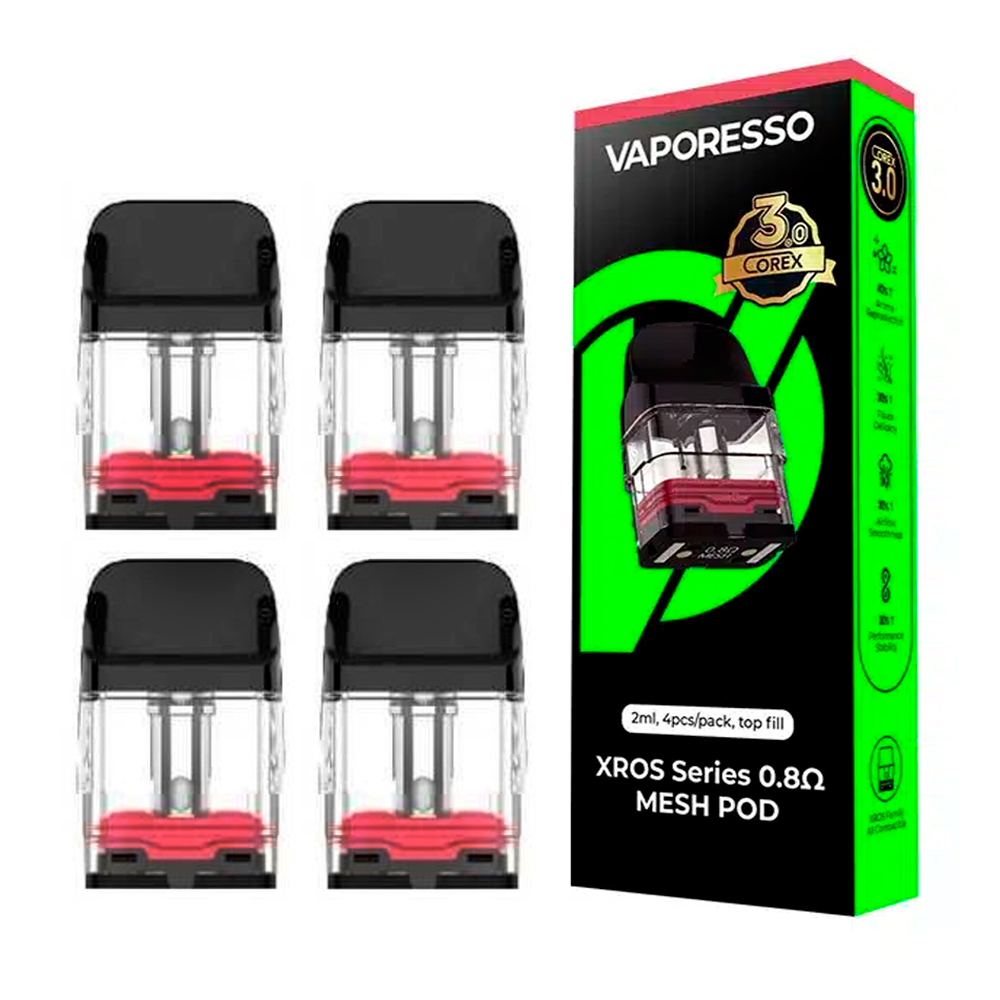 Vaporesso XROS Mesh Corex 3.0 Cartridges 0.8ohm x 4pcs Δοχεία/αντιστάσεις για ηλεκτρονικό τσιγάρο