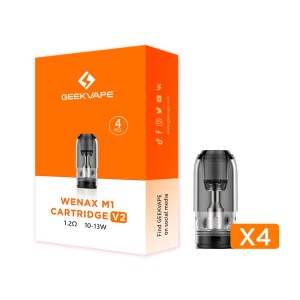 Geekvape Cartridge Wenax M1 1.2 ohm x 4 pcs Αντιστάσεις Δοχεία Pods για ηλεκτρονικό τσιγάρο