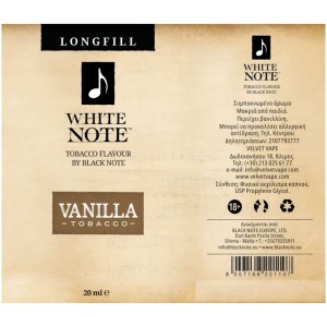 White Note Vanilla Tobacco 20ml to 60ml Flavor